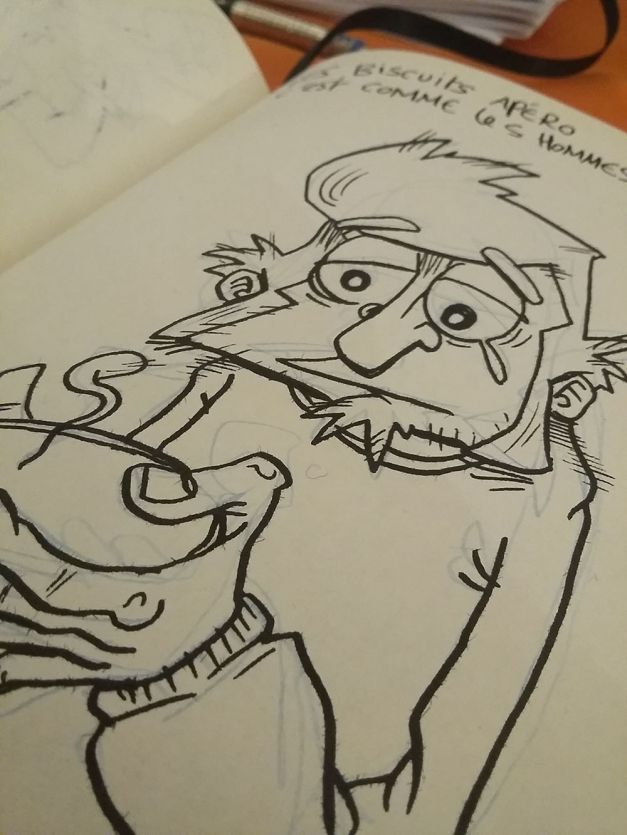 Dicton apéritif encrage WIP croquis 01