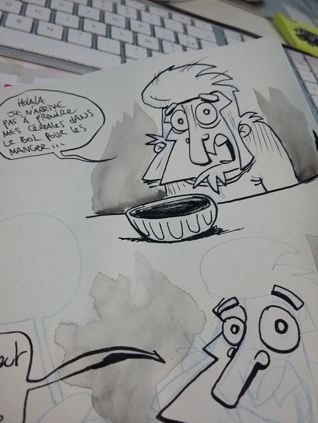 Lidl voit les choses en grand ! WIP encrage croquis