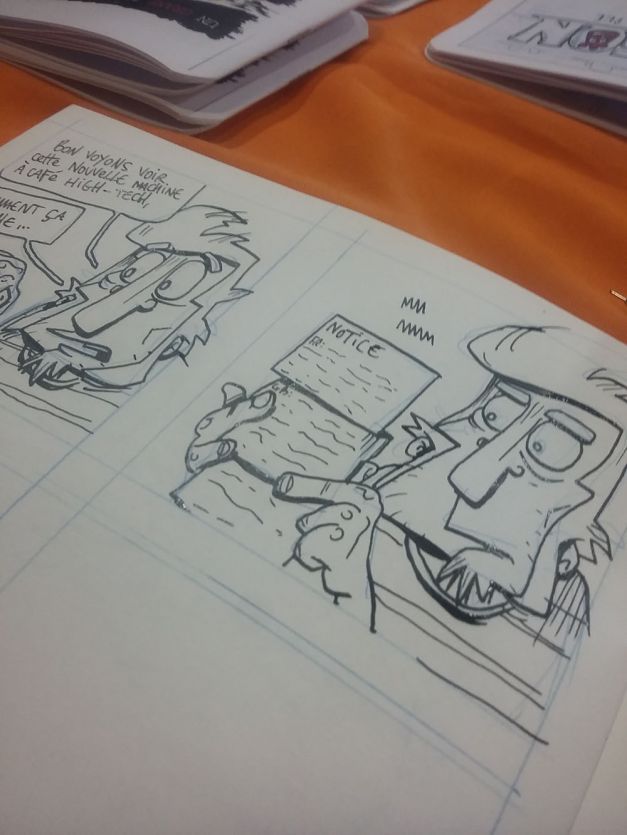 La cafetière infernale wip croquis encrage carnet